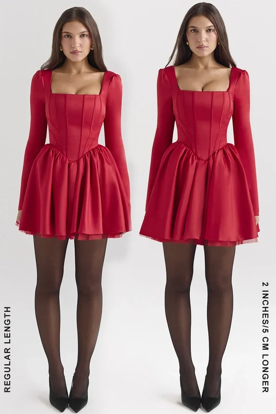 Nina Holly Red Removable Bow Tulle Mini Dress Nina Holly Red Removable Bow Tulle Mini Dress