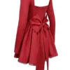 Nina Holly Red Removable Bow Tulle Mini Dress Nina Holly Red Removable Bow Tulle Mini Dress