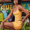 Nisha Tangerine Sculpting Mini Skirt Nisha Tangerine Sculpting Mini Skirt