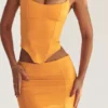 Nisha Tangerine Sculpting Mini Skirt Nisha Tangerine Sculpting Mini Skirt