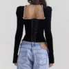 Noa Black Velvet Corset Noa Black Velvet Corset