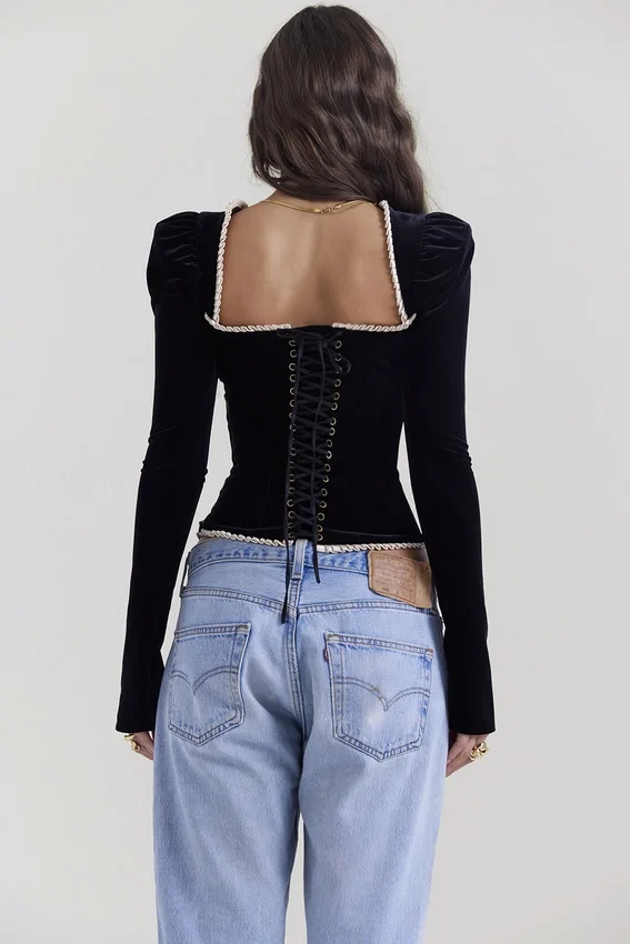Noa Black Velvet Corset Noa Black Velvet Corset