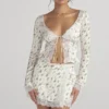Noemie Garden Print Lace Trim Mini Skirt Noemie Garden Print Lace Trim Mini Skirt