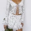 Noemie Garden Print Lace Trim Mini Skirt Noemie Garden Print Lace Trim Mini Skirt