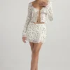 Noemie Garden Print Lace Trim Mini Skirt Noemie Garden Print Lace Trim Mini Skirt