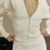 Noor Off White Knitted Cardigan