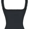 Noura Black Lace Trim Top
