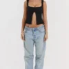 Noura Black Lace Trim Top