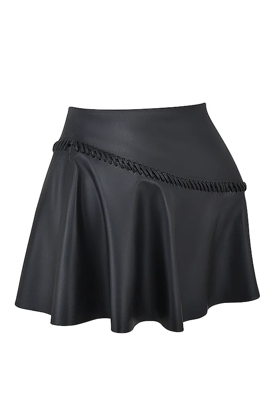 Nova Black Vegan Leather Mini Skirt Nova Black Vegan Leather Mini Skirt