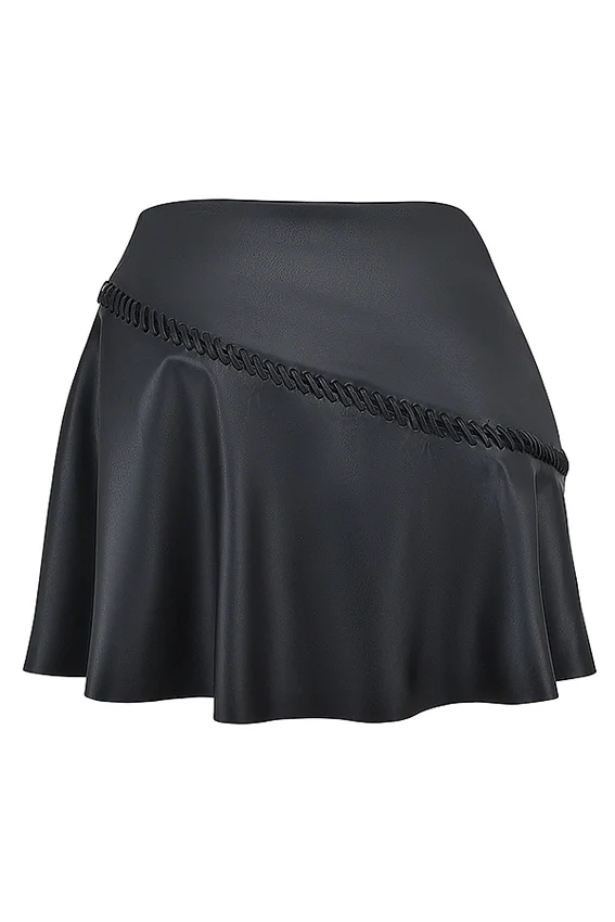 Nova Black Vegan Leather Mini Skirt Nova Black Vegan Leather Mini Skirt