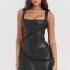 Nova Black Vegan Leather Mini Skirt Nova Black Vegan Leather Mini Skirt