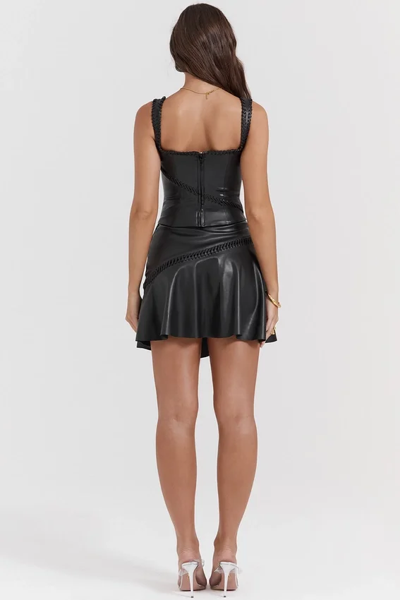 Nova Black Vegan Leather Mini Skirt Nova Black Vegan Leather Mini Skirt