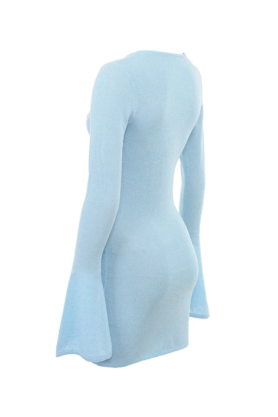 Noya Ocean Blue Knit Mini Dress Noya Ocean Blue Knit Mini Dress