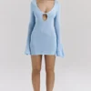 Noya Ocean Blue Knit Mini Dress Noya Ocean Blue Knit Mini Dress