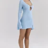 Noya Ocean Blue Knit Mini Dress Noya Ocean Blue Knit Mini Dress