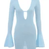 Noya Ocean Blue Knit Mini Dress Noya Ocean Blue Knit Mini Dress