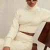 Nyala Cream Soft Boucle Knit Cropped Sweater