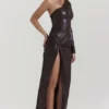 Octavia Cocoa Vegan Leather Maxi Dress Octavia Cocoa Vegan Leather Maxi Dress