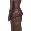 Octavia Cocoa Vegan Leather Maxi Dress Octavia Cocoa Vegan Leather Maxi Dress