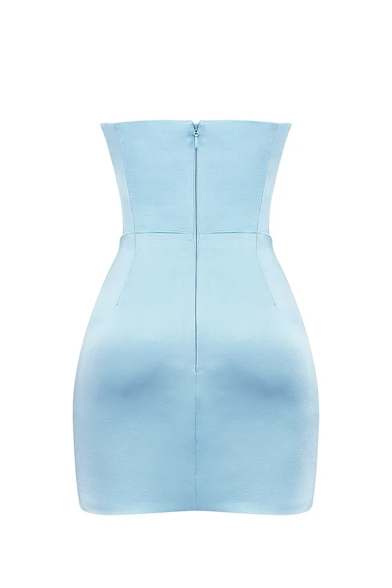 Odelle Ocean Blue Strapless Mini Dress Odelle Ocean Blue Strapless Mini Dress