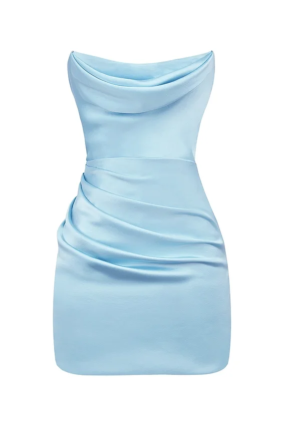 Odelle Ocean Blue Strapless Mini Dress Odelle Ocean Blue Strapless Mini Dress