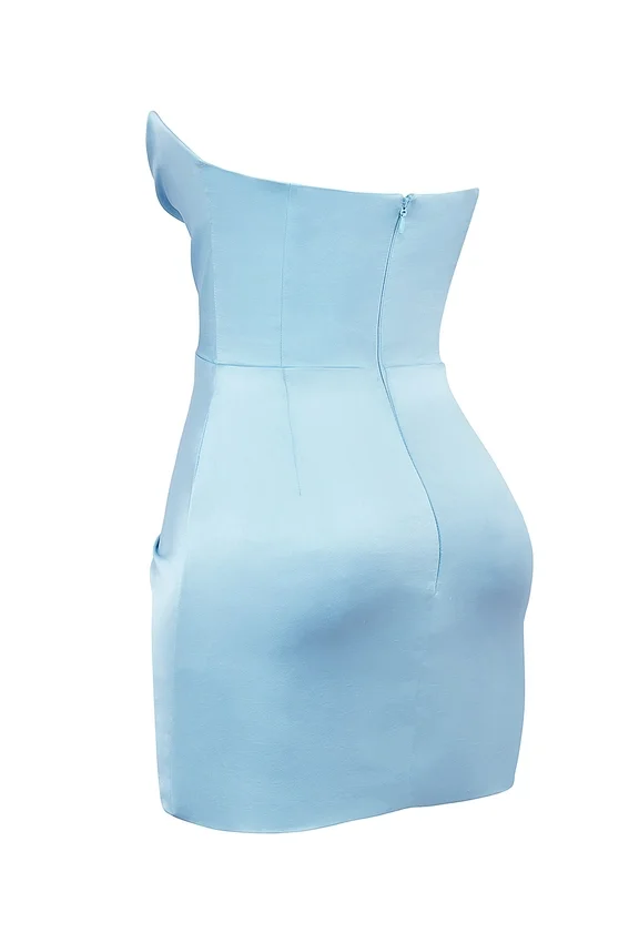 Odelle Ocean Blue Strapless Mini Dress Odelle Ocean Blue Strapless Mini Dress