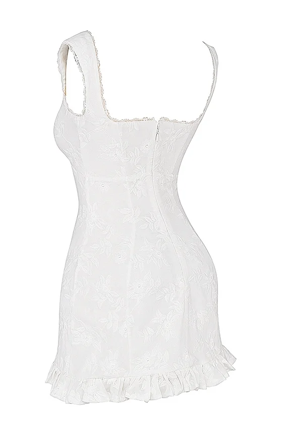 Odessa White Embroidered Mini Dress Odessa White Embroidered Mini Dress