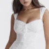 Odessa White Embroidered Mini Dress Odessa White Embroidered Mini Dress