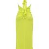 Olessia Acid Lime Backless Halter Maxi Dress Olessia Acid Lime Backless Halter Maxi Dress