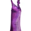 Olessia Orchid Backless Halter Maxi Dress