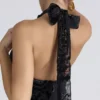 Oliviana Black & Gold Devore Velvet Maxi Gown