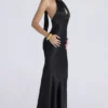 Oliviana Black Satin Maxi Dress Oliviana Black Satin Maxi Dress