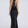 Oliviana Black Satin Maxi Dress Oliviana Black Satin Maxi Dress