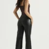 Omaira Black Vegan Leather Trousers