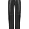 Omaira Black Vegan Leather Trousers