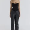 Omari Black Velvet Sculpting Strapless Corset Top Omari Black Velvet Sculpting Strapless Corset Top