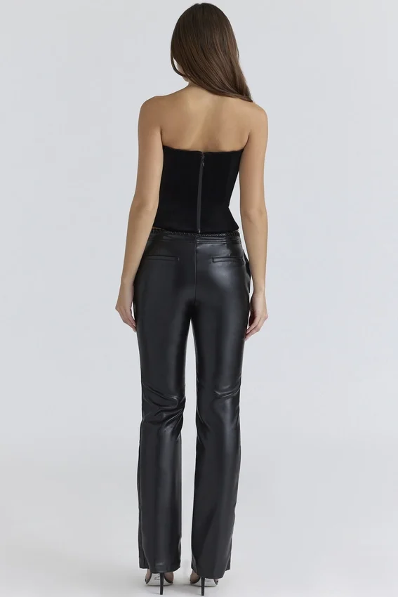 Omari Black Velvet Sculpting Strapless Corset Top Omari Black Velvet Sculpting Strapless Corset Top