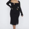 Ophelia Black Cutout Midi Dress Ophelia Black Cutout Midi Dress