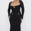 Ophelia Black Cutout Midi Dress Ophelia Black Cutout Midi Dress
