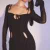 Ophelia Black Cutout Midi Dress Ophelia Black Cutout Midi Dress
