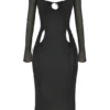Ophelia Black Cutout Midi Dress Ophelia Black Cutout Midi Dress