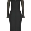 Ophelia Black Cutout Midi Dress Ophelia Black Cutout Midi Dress