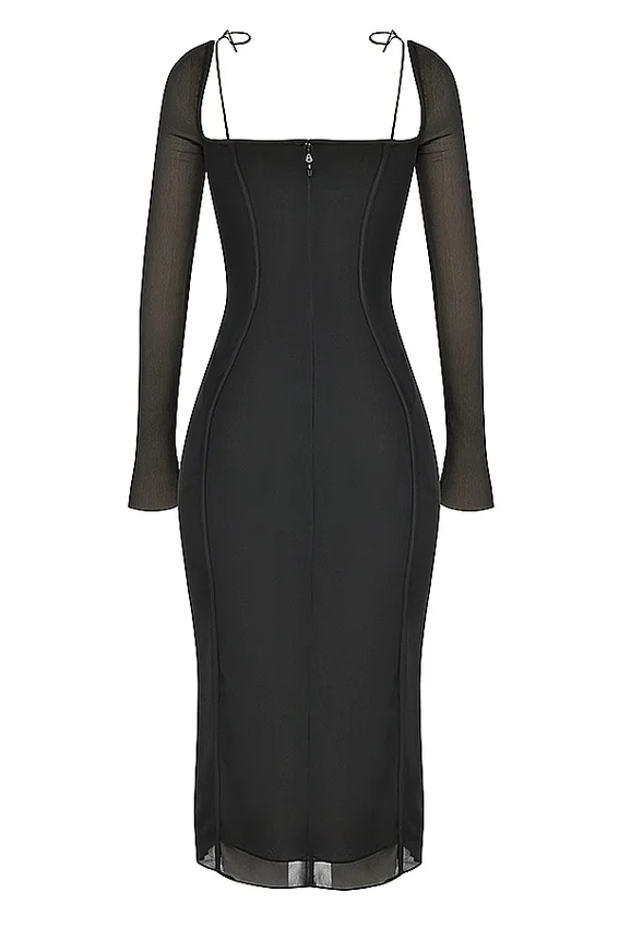 Ophelia Black Cutout Midi Dress Ophelia Black Cutout Midi Dress