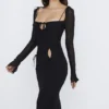 Ophelia Black Cutout Midi Dress Ophelia Black Cutout Midi Dress