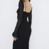 Ophelia Black Cutout Midi Dress Ophelia Black Cutout Midi Dress