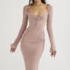 Ophelia Blush Cutout Midi Dress Ophelia Blush Cutout Midi Dress