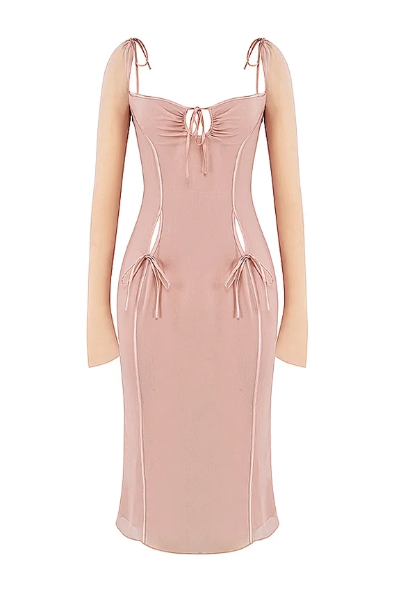 Ophelia Blush Cutout Midi Dress Ophelia Blush Cutout Midi Dress