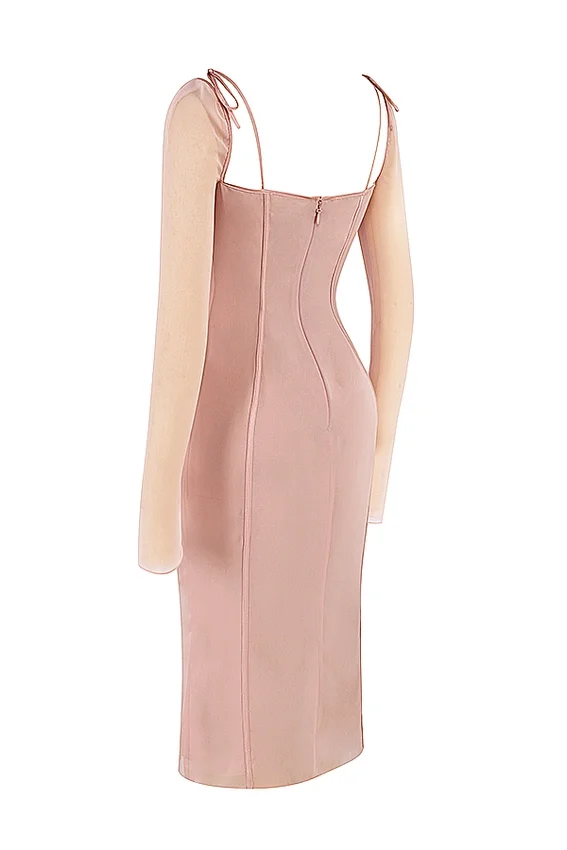 Ophelia Blush Cutout Midi Dress Ophelia Blush Cutout Midi Dress