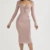 Ophelia Blush Cutout Midi Dress Ophelia Blush Cutout Midi Dress