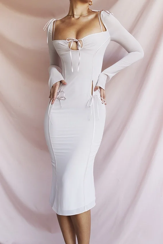 Ophelia Crystal Cutout Midi Dress Ophelia Crystal Cutout Midi Dress